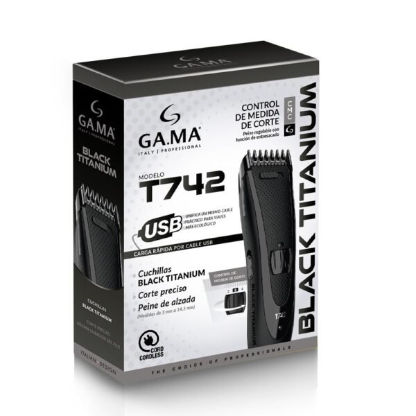 Cortadora de Cabello Gama Titanium Black Titanium